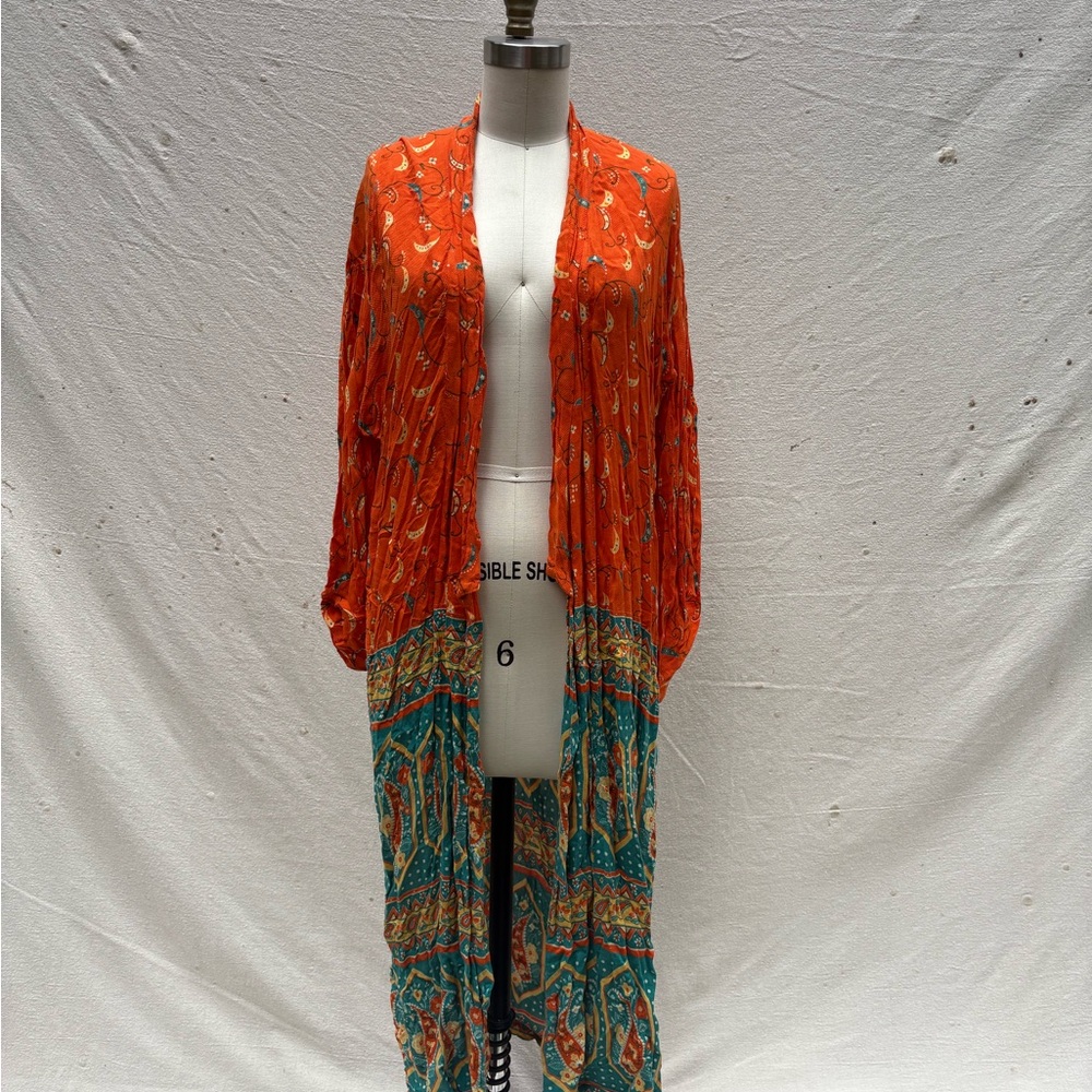 Arnhem Orange and Teal Patterned Kimono
